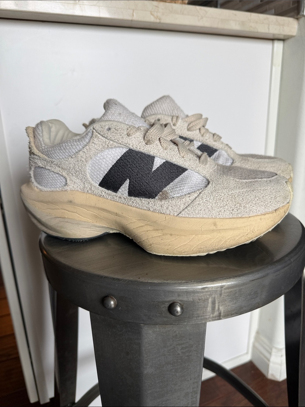 New Balance WRPD runner. Cream Suede Running Sneakers - Cream/Black